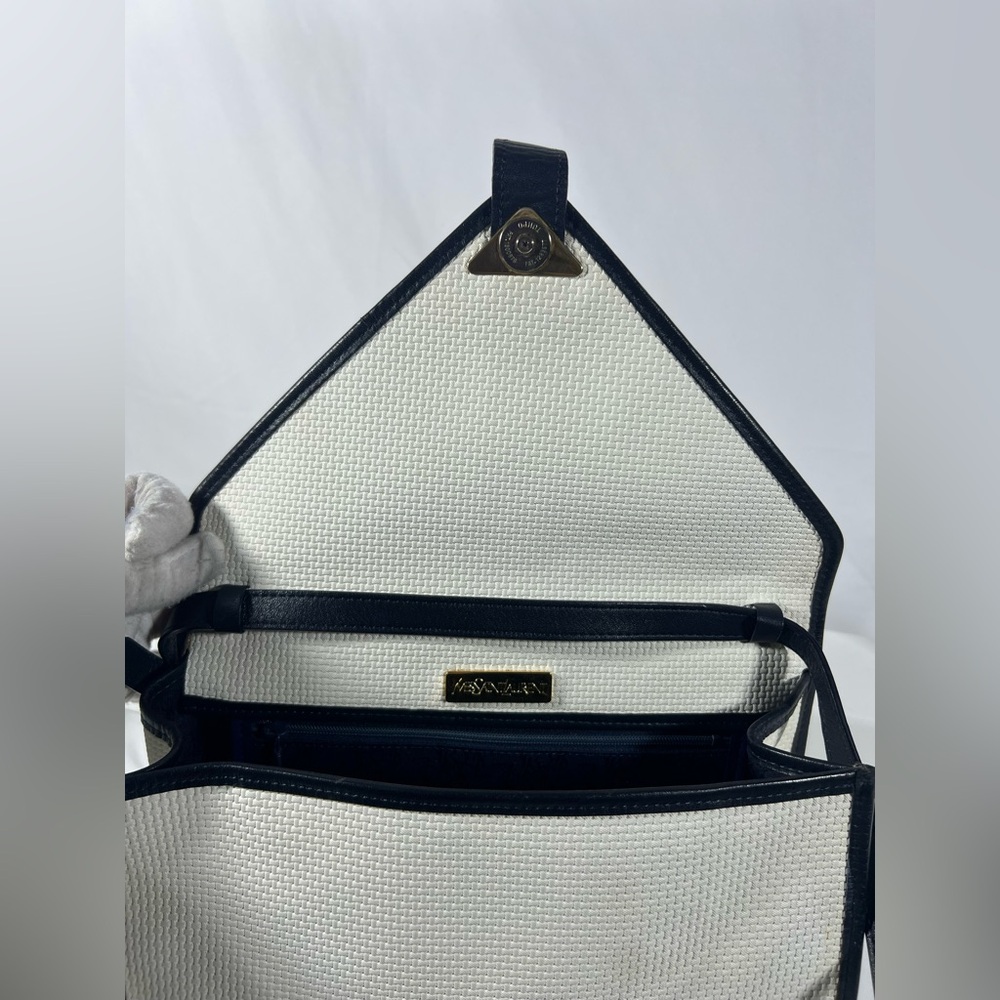 3053: Vintage YSL Triangle Logo Canvas Shoulder Bag Restoration Project - Picture 11 of 13